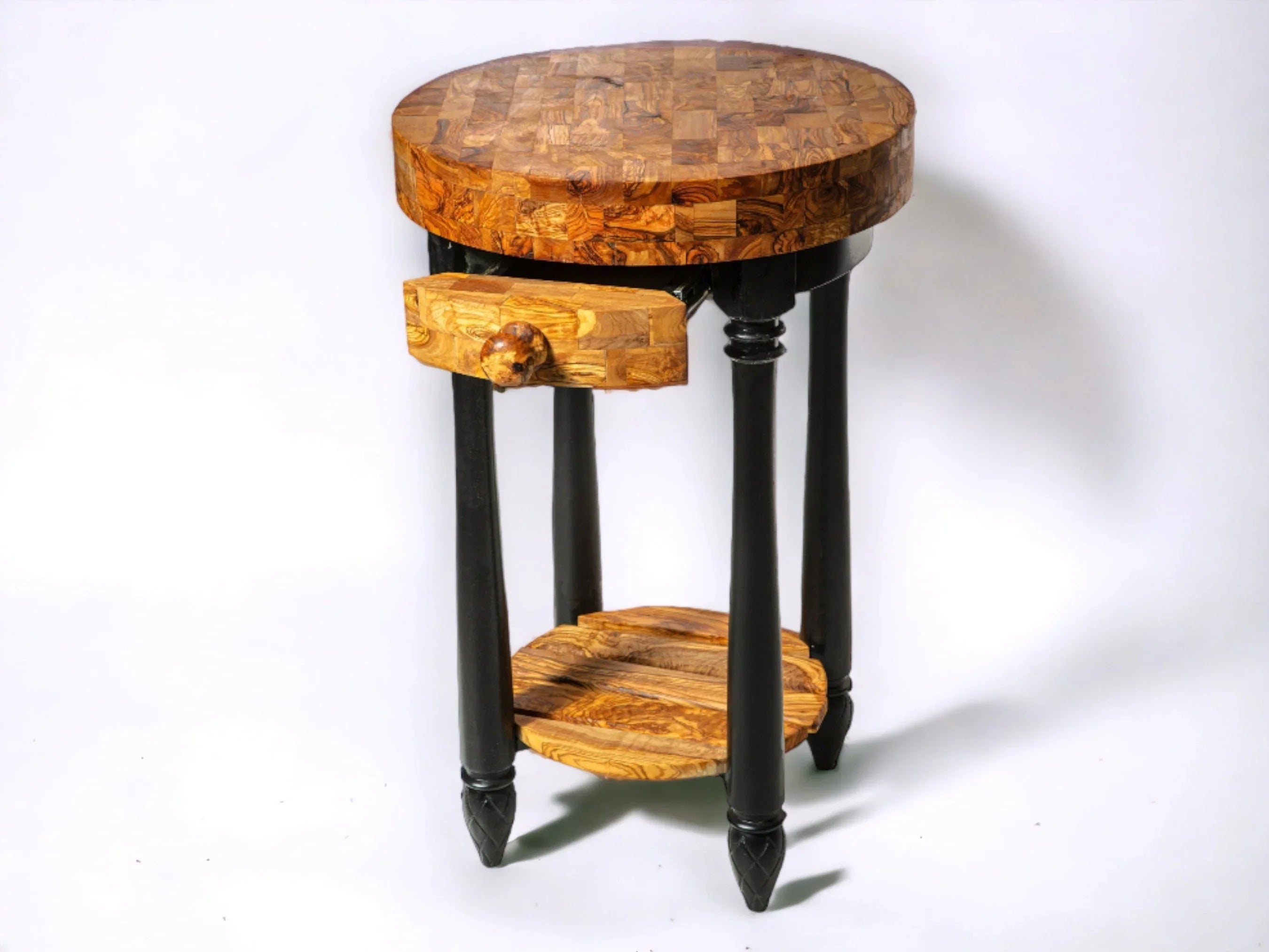 Olive wood butcher block table island – handcrafted, natural design