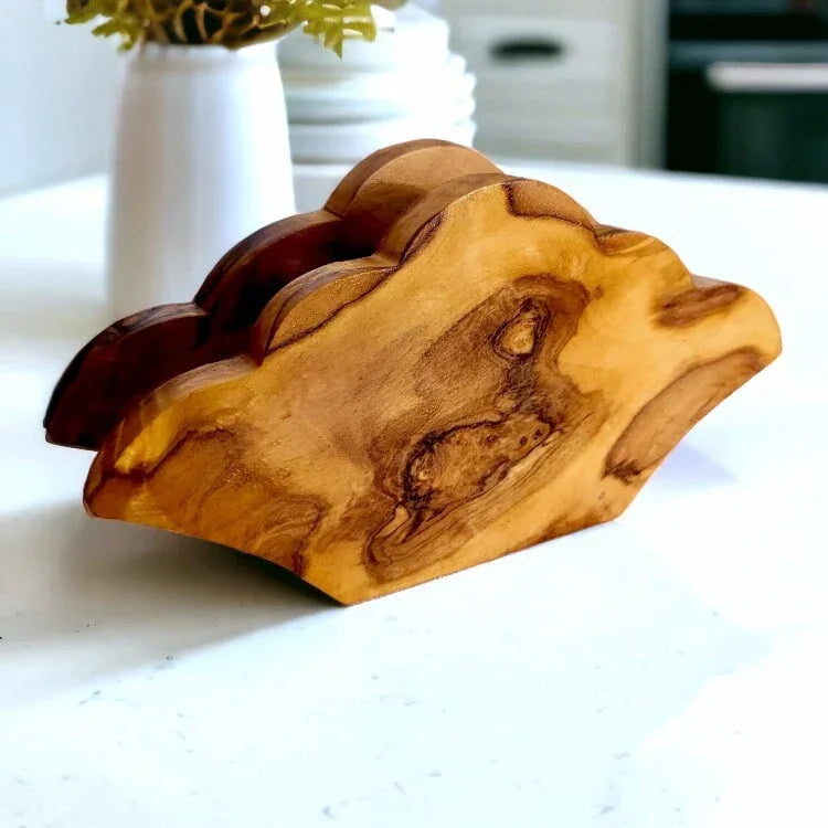 Olive wood classic napkin holder – handcrafted, natural design