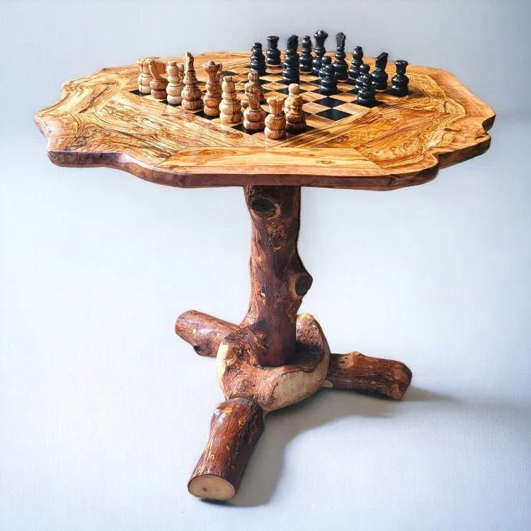 Handcrafted Olive Wood Chess Tables – Verdant Grain