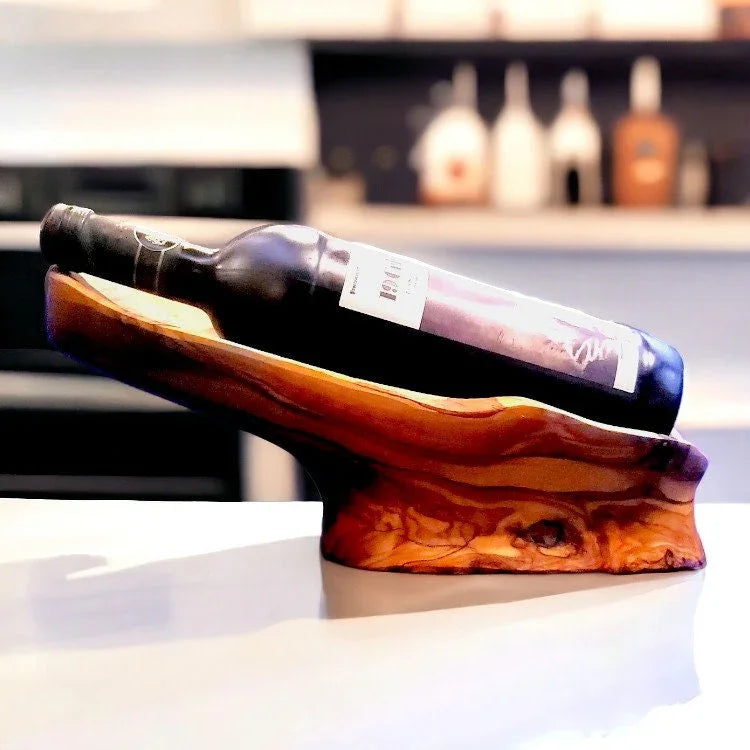 Olive Wood Wine Rack – Elegant Storage at Verdant Grain