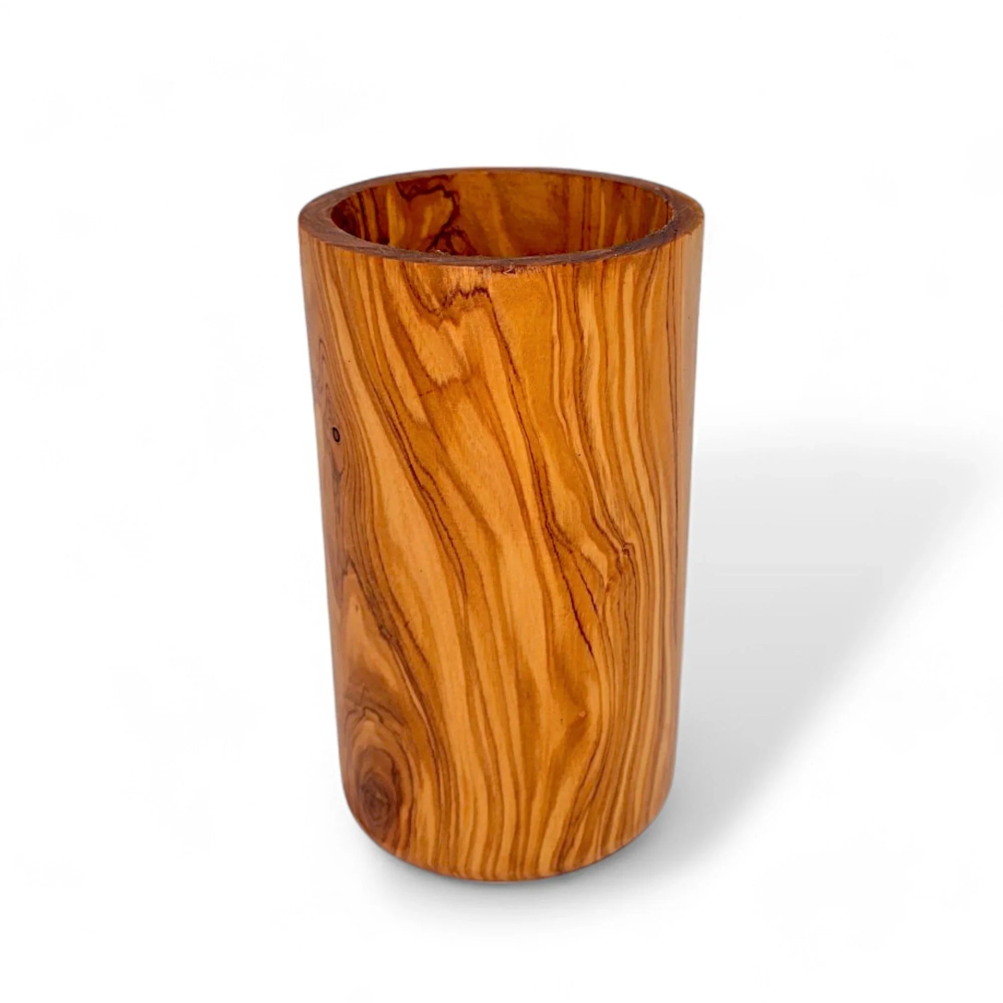 Olive wood cutlery & utensils holder – handcrafted, natural design