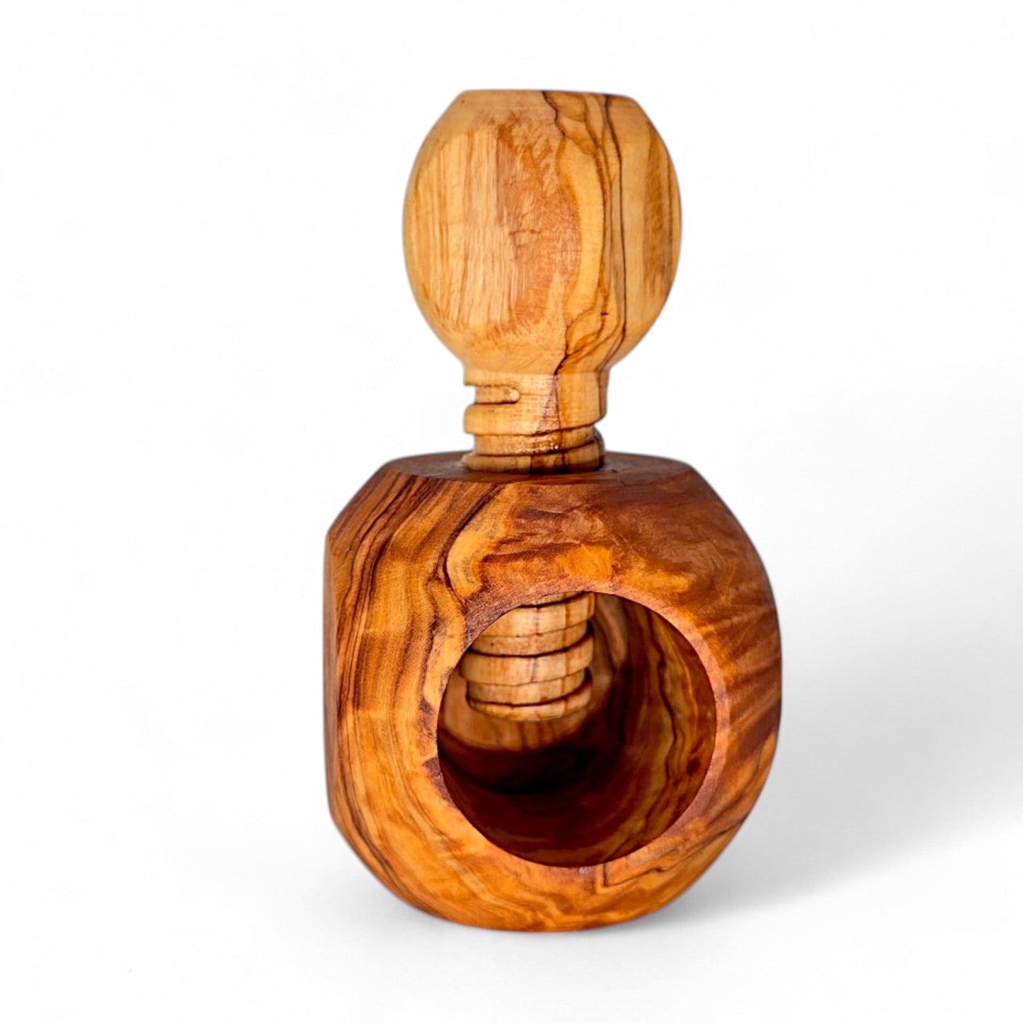 Olive Wood Apple Shape Nutcracker 12 cm