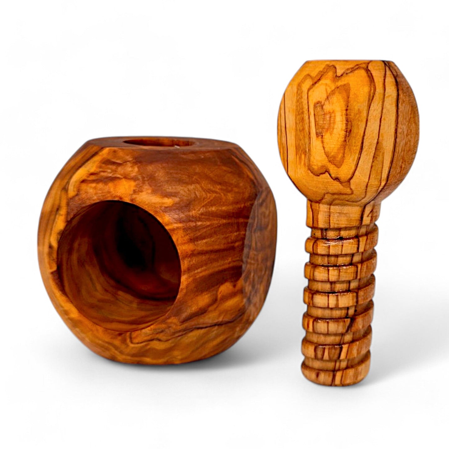 Olive Wood Apple Shape Nutcracker 12 cm