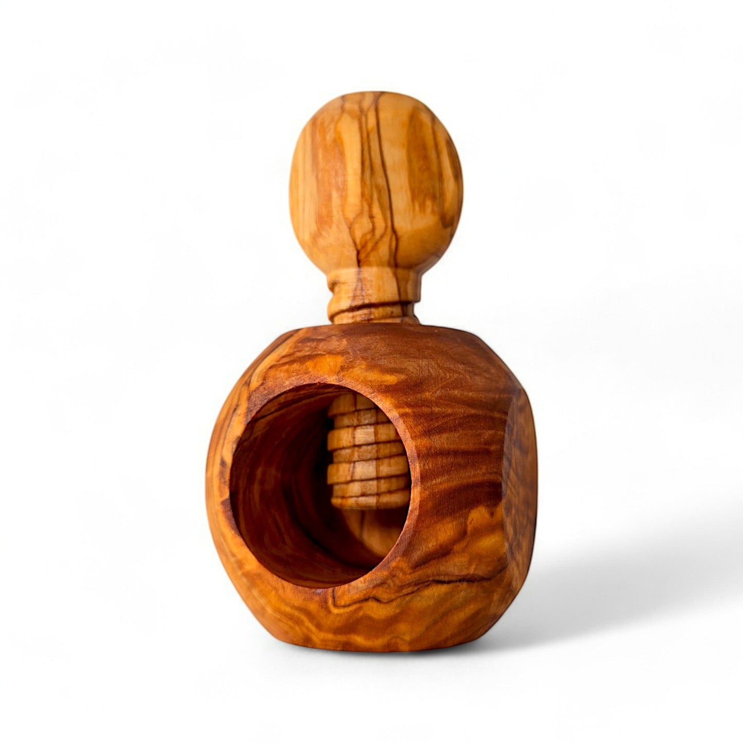 Olive Wood Apple Shape Nutcracker 12 cm