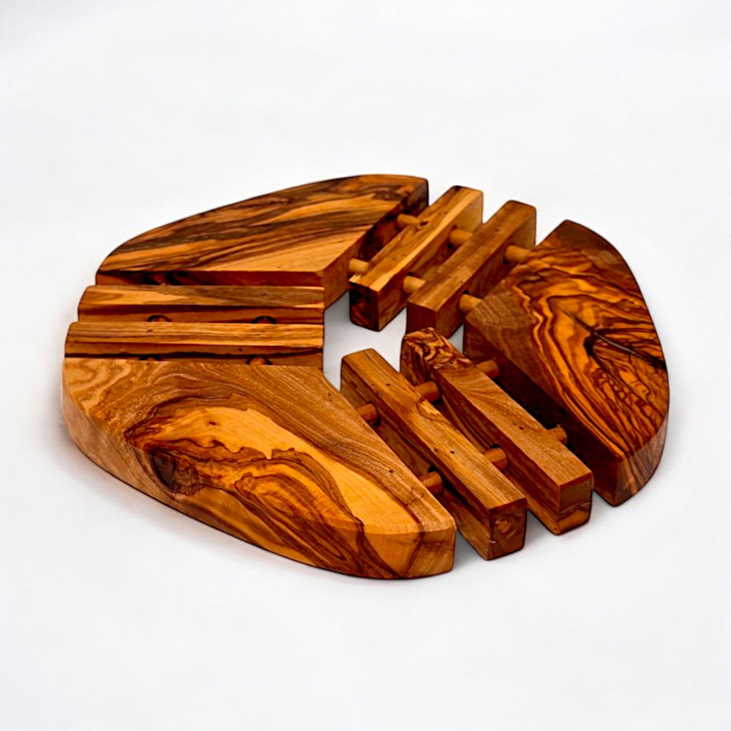 Olive Wood Apple Pan Coaster 19 cm