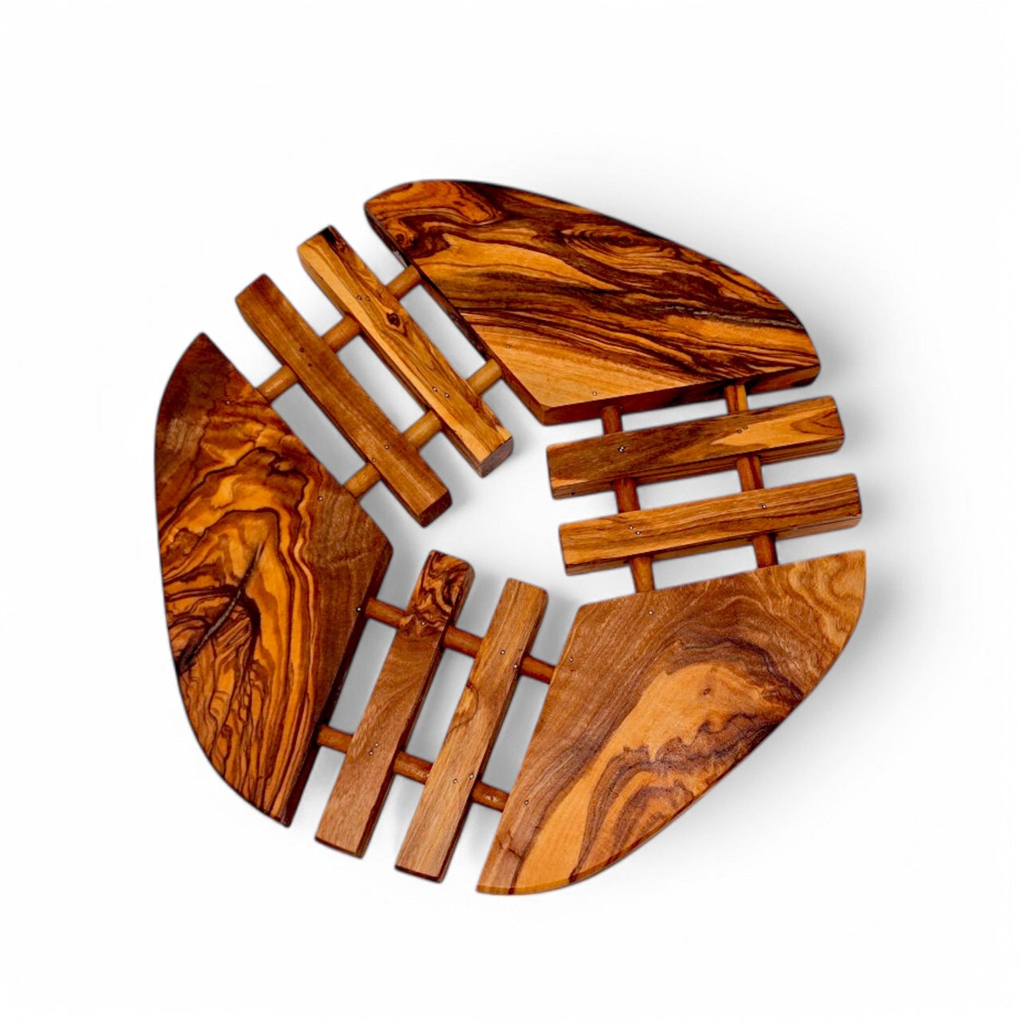 Olive Wood Apple Pan Coaster 19 cm