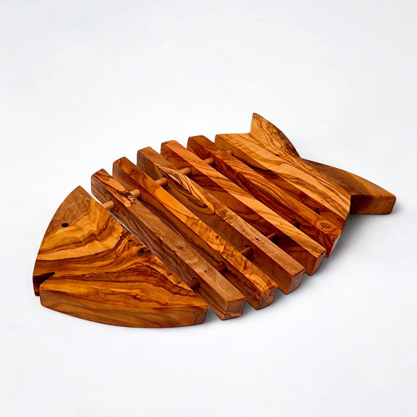 Wooden Coaster, Olive Wood Fish shaped Pan Coaster 26 cm, kitchen trivets, kitchen accessories, restaurant, chef, handmade, gift