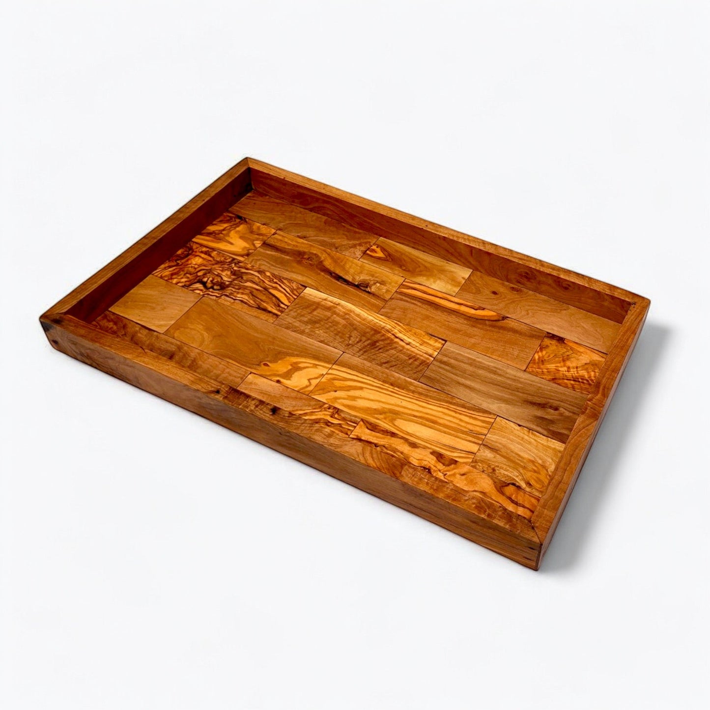 Olive wood Handcrafted Bread Cutting Board With Removable Slotted Cutting Grill And Base Serving Tray Crumb Catcher | Various Sizes