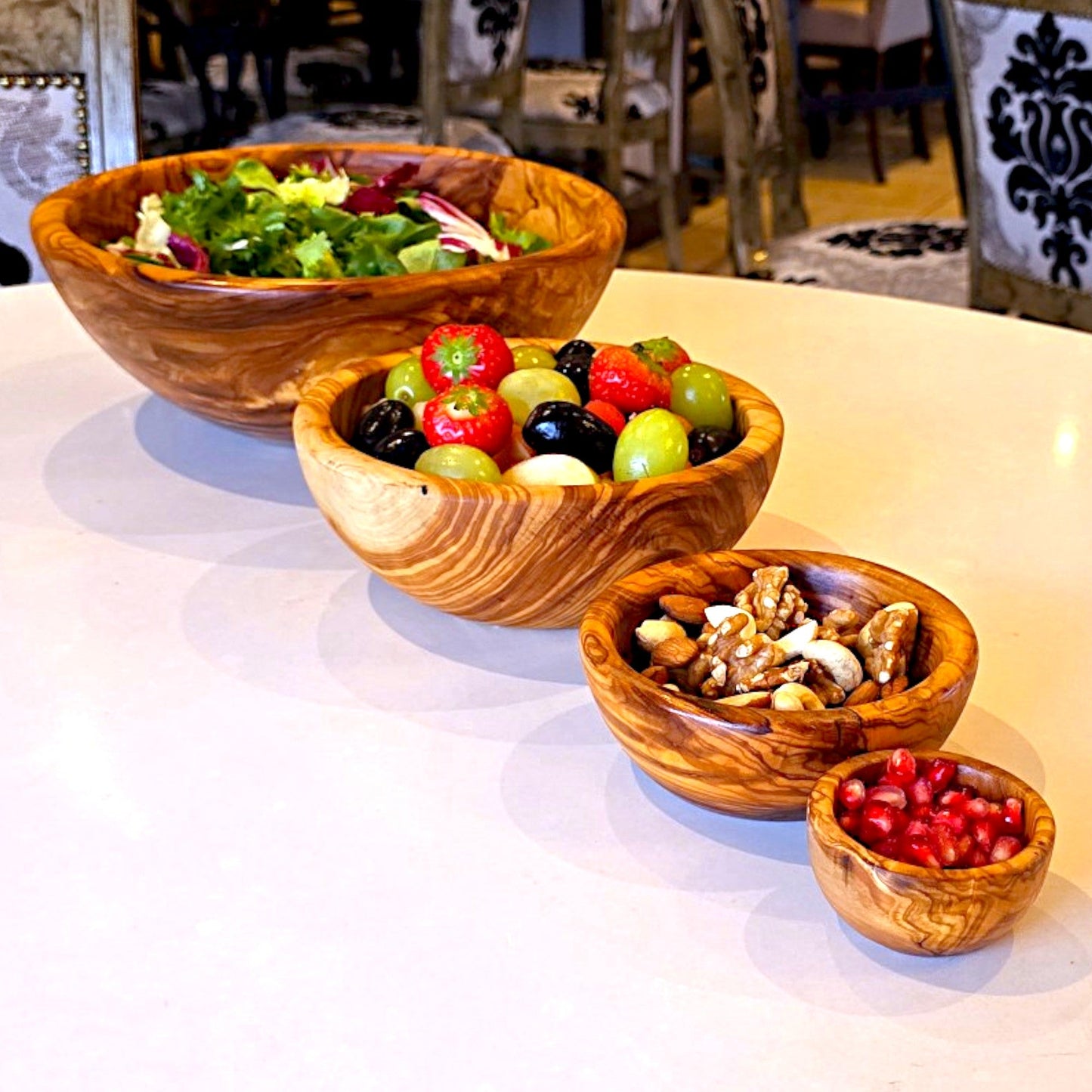 Olive Wood Small Handcrafted Wooden Bowl | Great for Sides, Cereal, Condiments, Spices | Various Sizes