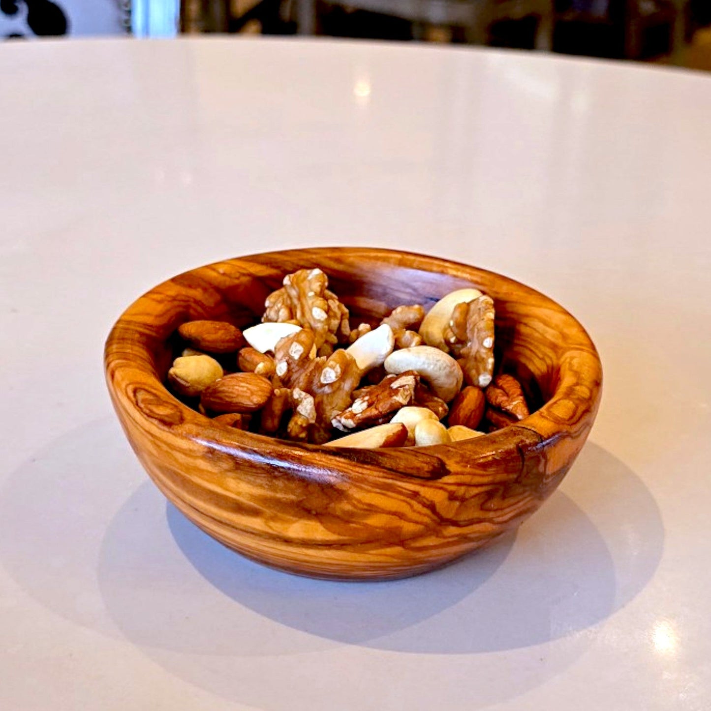 Olive Wood Small Handcrafted Wooden Bowl | Great for Sides, Cereal, Condiments, Spices | Various Sizes