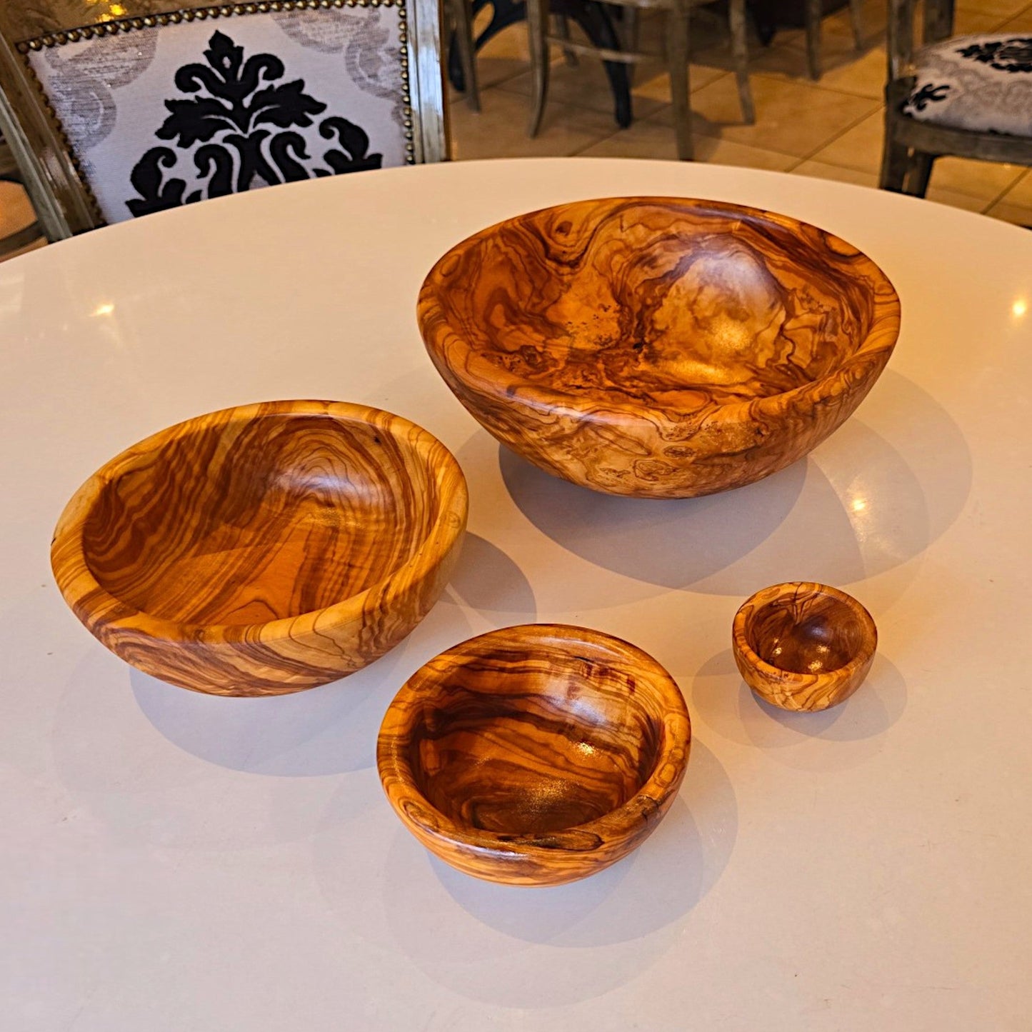 Olive Wood Small Handcrafted Wooden Bowl | Great for Sides, Cereal, Condiments, Spices | Various Sizes