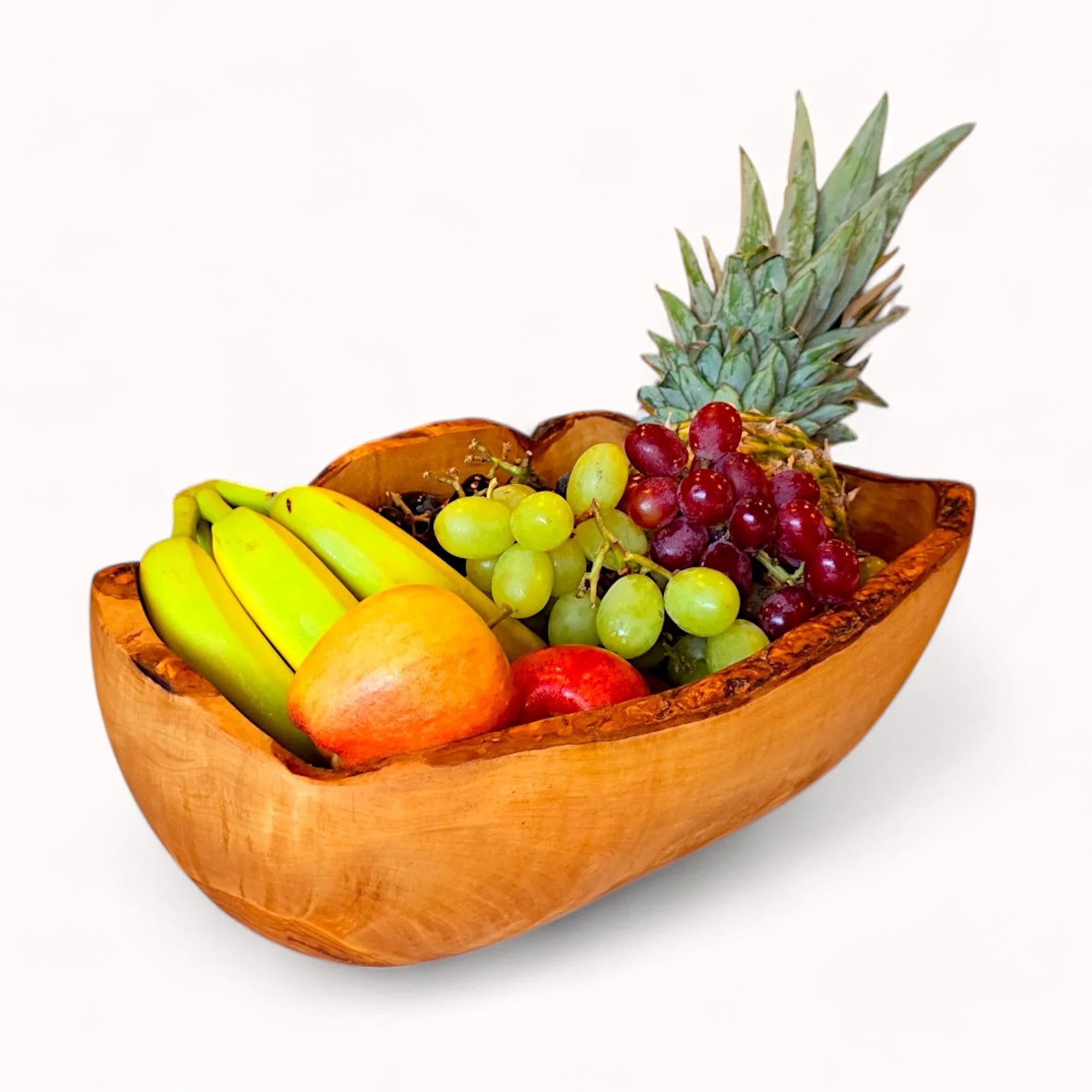 Olive wood wooden fruit bowl | – handcrafted, natural design