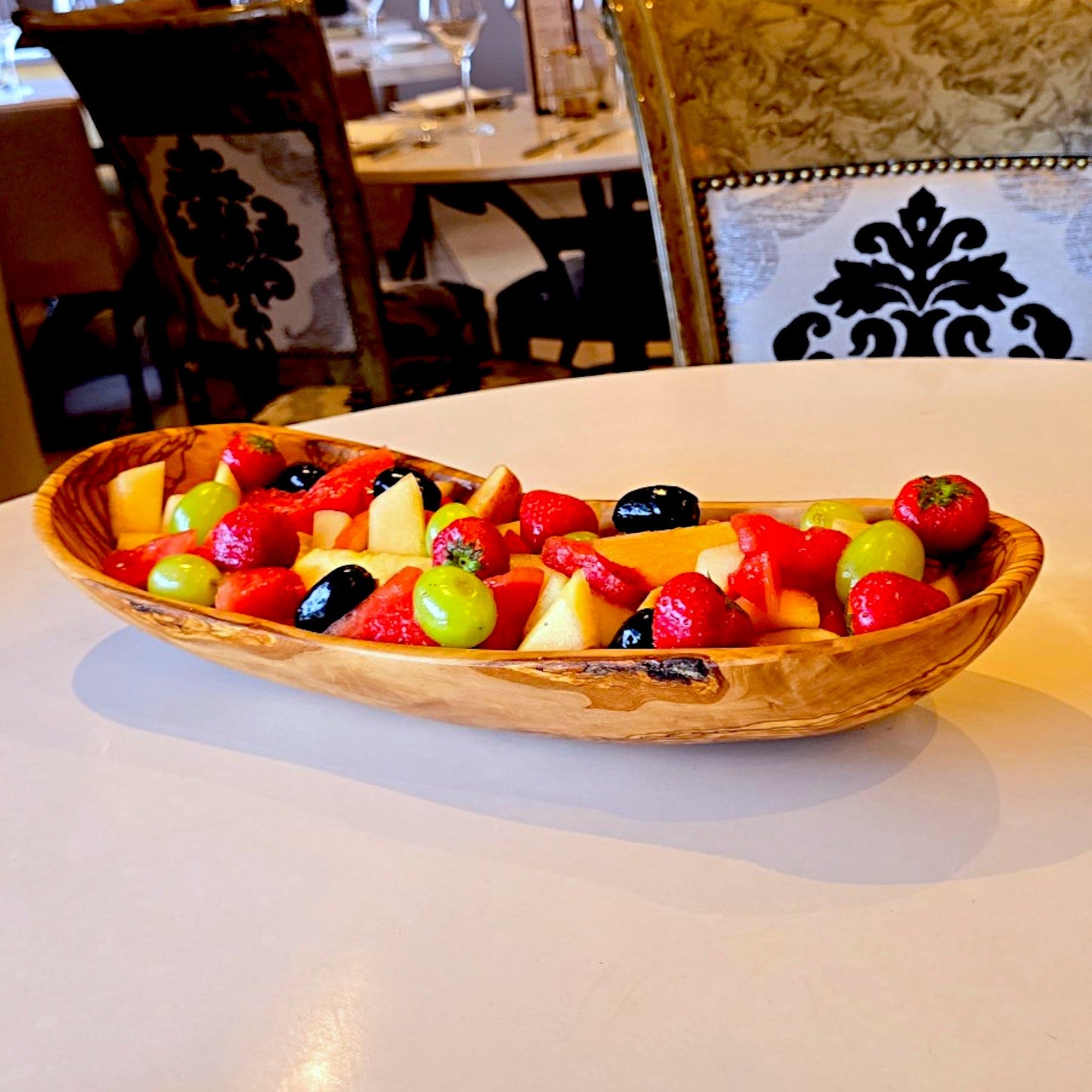 Olive Wood Large Boat Shaped Serving Dish 50 cm, Sustainably Sourced, Eco-Friendly, handmade, gift