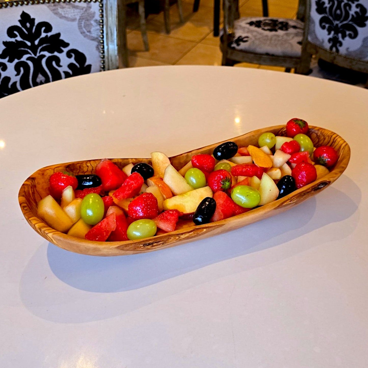 Olive Wood Large Boat Shaped Serving Dish 50 cm, Sustainably Sourced, Eco-Friendly, handmade, gift