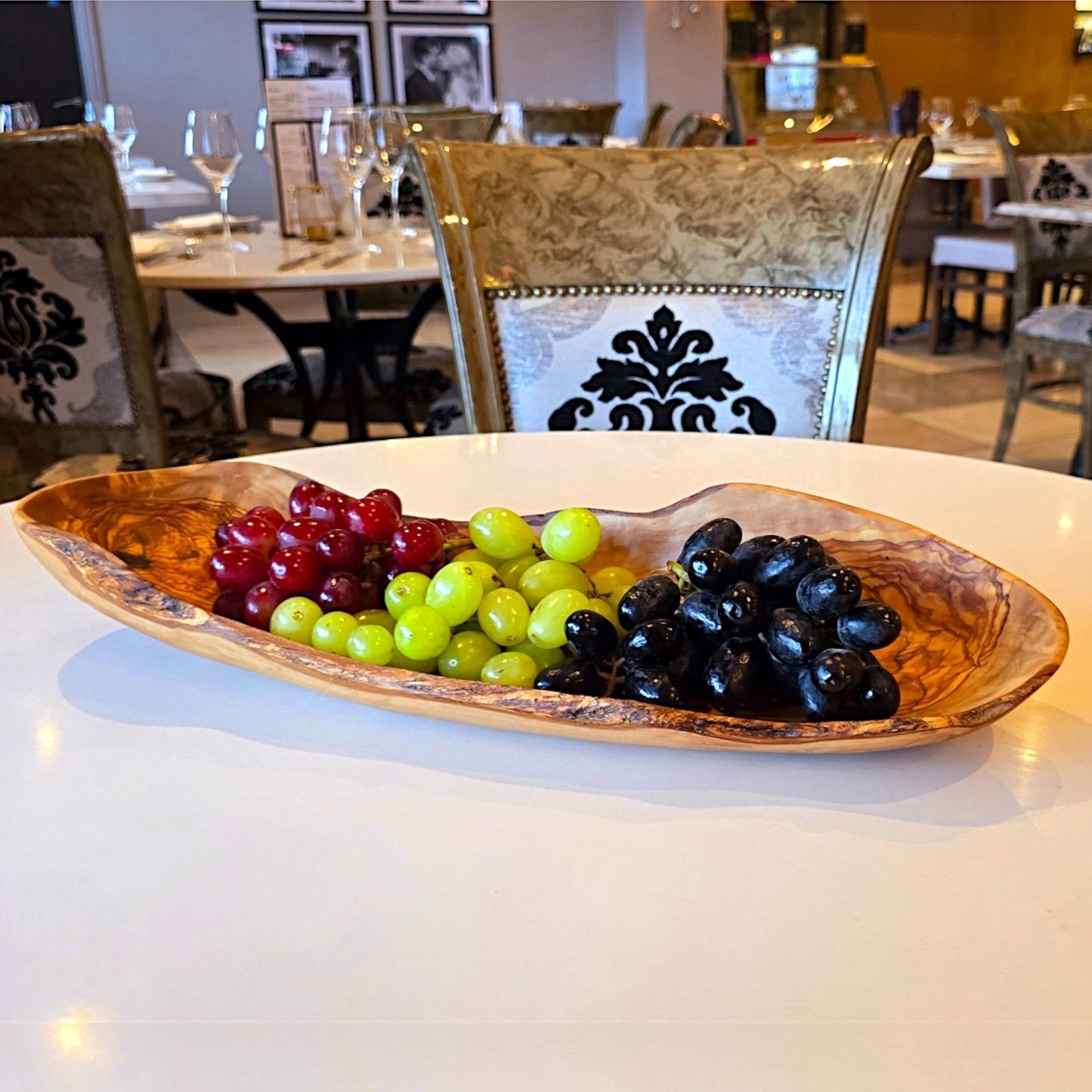 Olive Wood Large Boat Shaped Serving Dish 50 cm, Sustainably Sourced, Eco-Friendly, handmade, gift