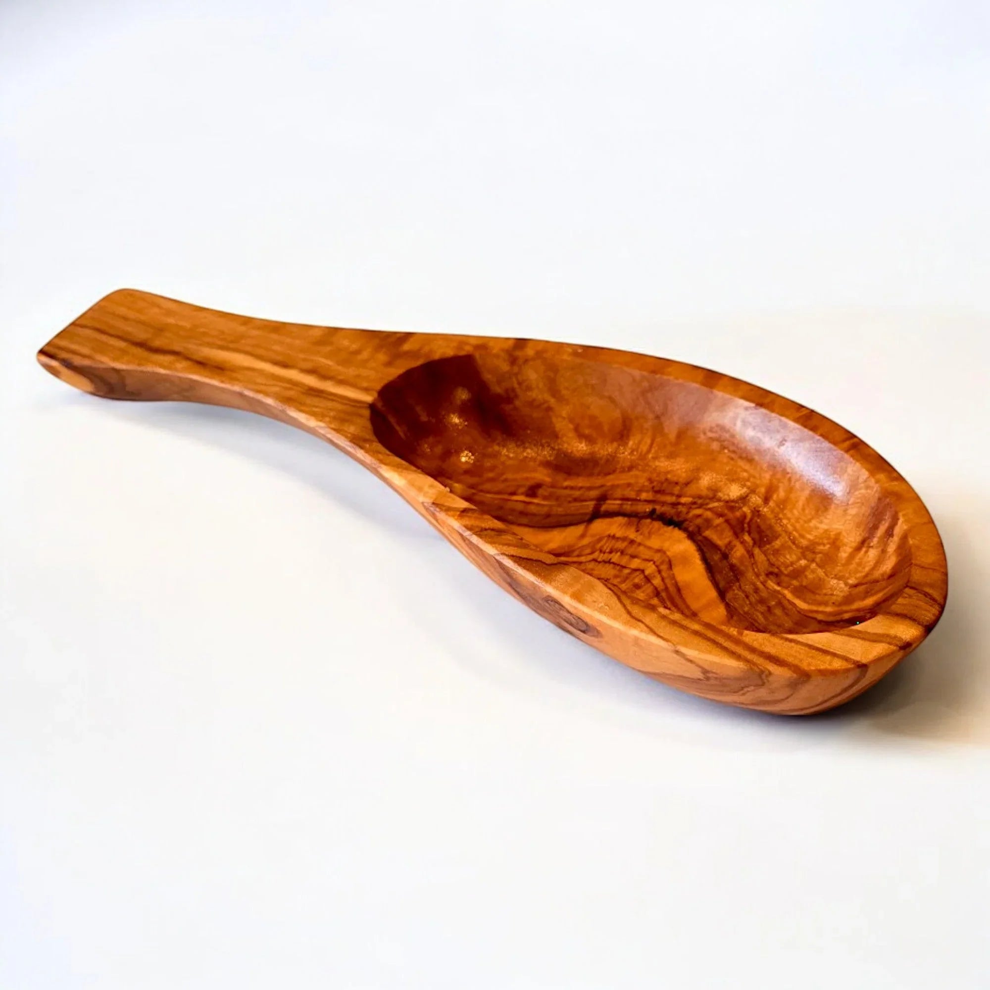 Olive wood leaf shaped bowl, serving – handcrafted, natural design