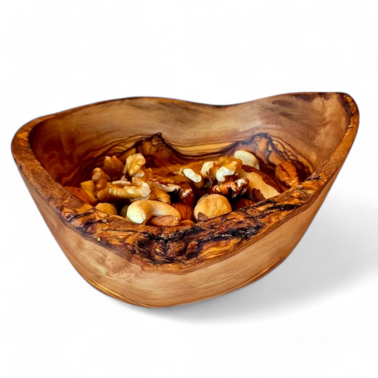 Olive Wood Natural Shape Rustic Hand Carved Snack/Side Bowl