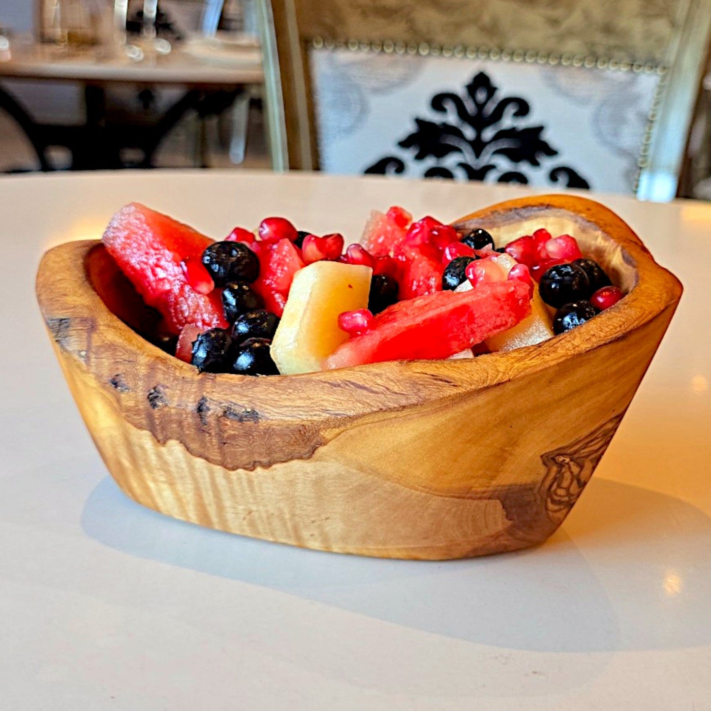 Olive Wood Rustic Hand Carved Bowl 18 cm, rustic bowl, salad bowl, fruit bowl, handmade, gift