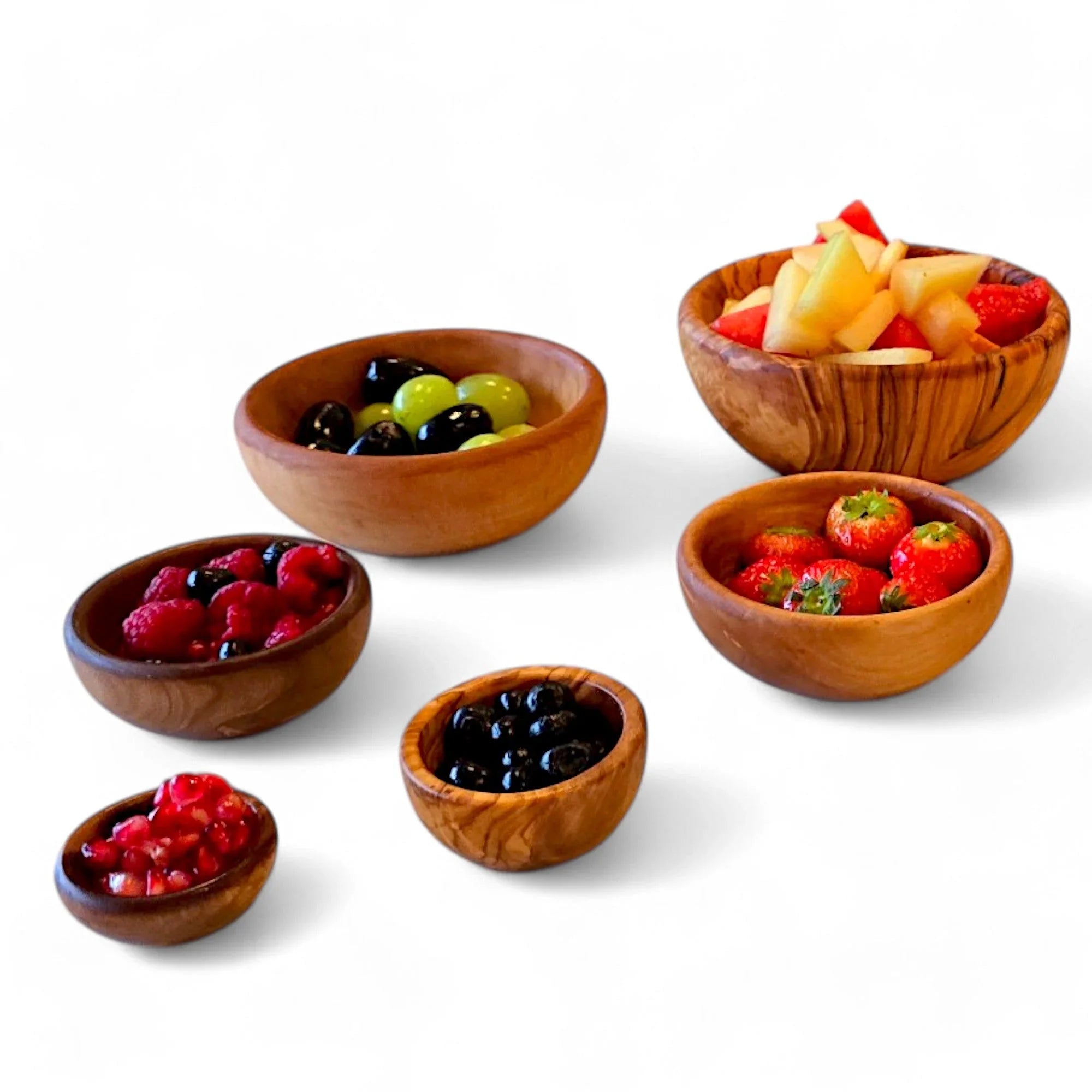 Olive wood bowl set of 6 – handcrafted, natural design