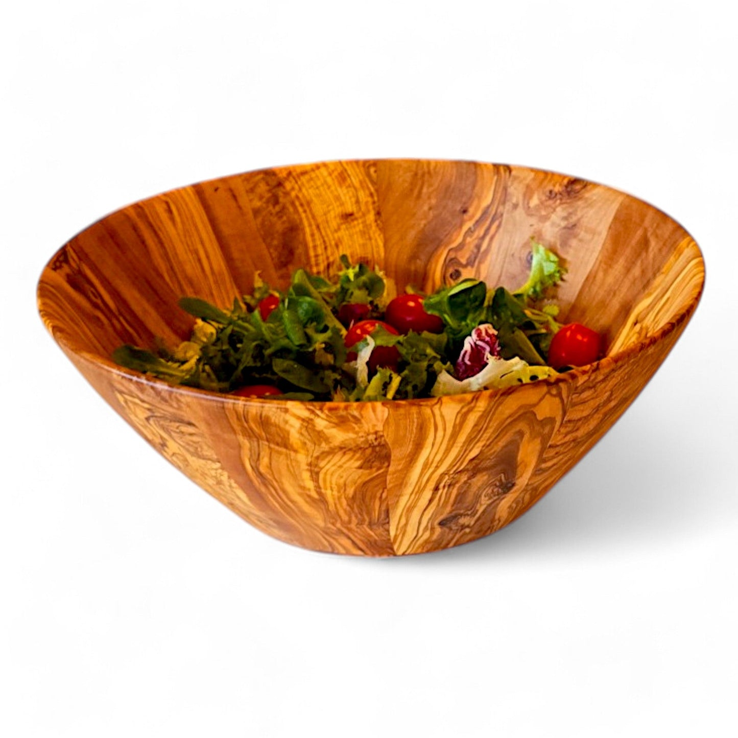 Olive Wood Large Handcrafted End Grain Centre Piece Wooden Salad Bowl