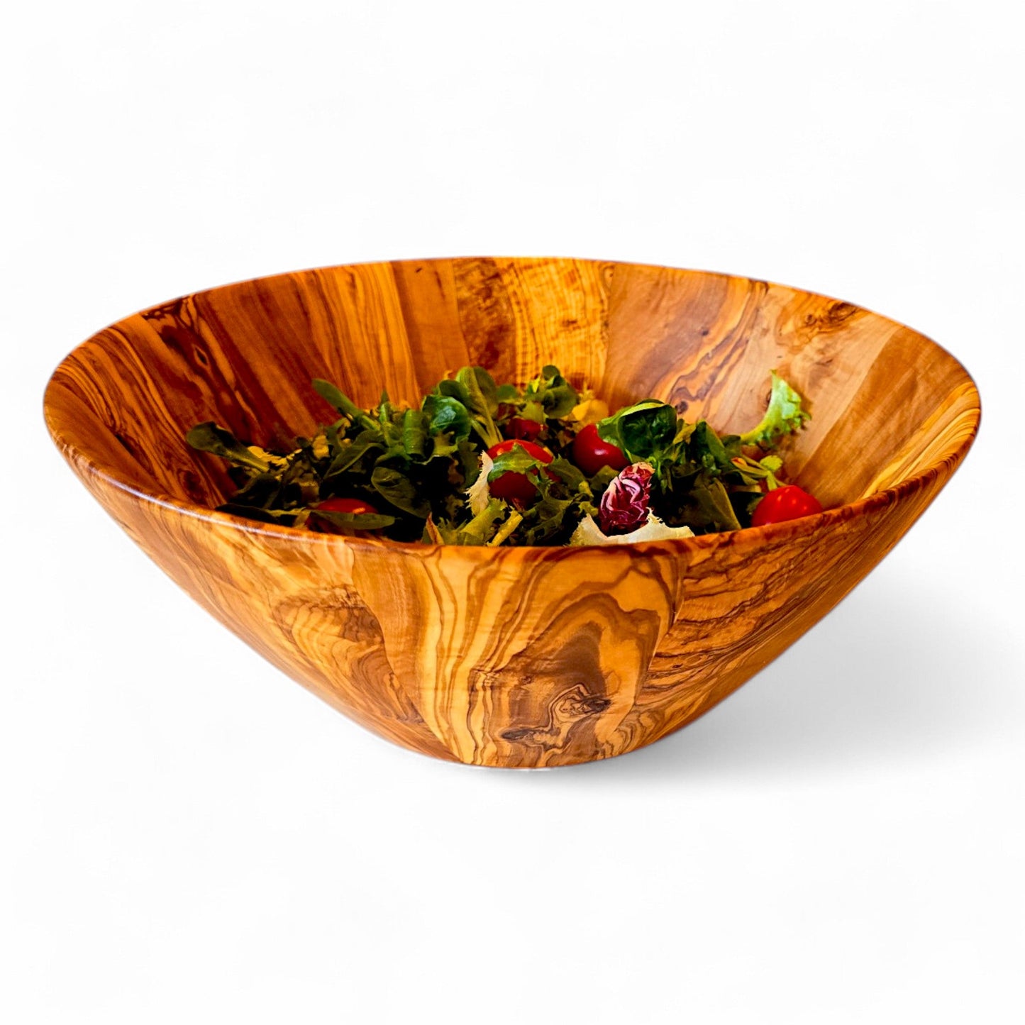 Olive Wood Large Handcrafted End Grain Centre Piece Wooden Salad Bowl