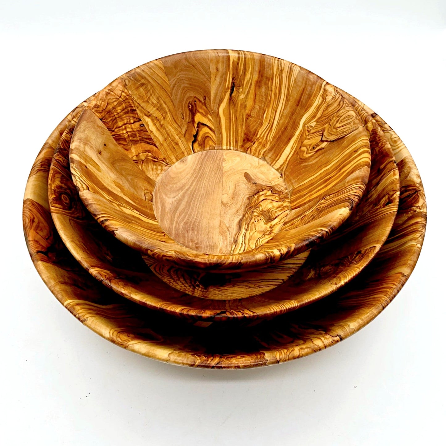 Olive Wood Large Handcrafted End Grain Centre Piece Wooden Salad Bowl