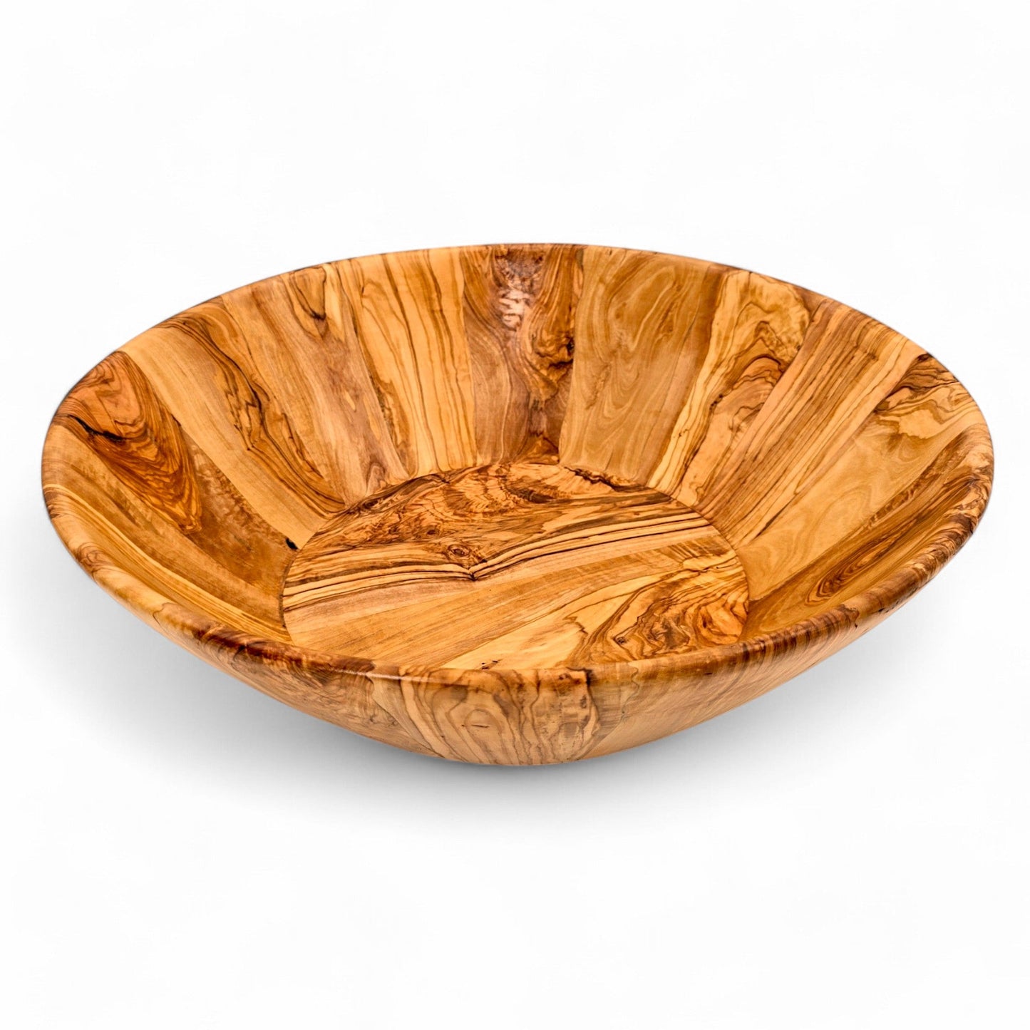 Olive Wood Large Handcrafted End Grain Centre Piece Wooden Salad Bowl