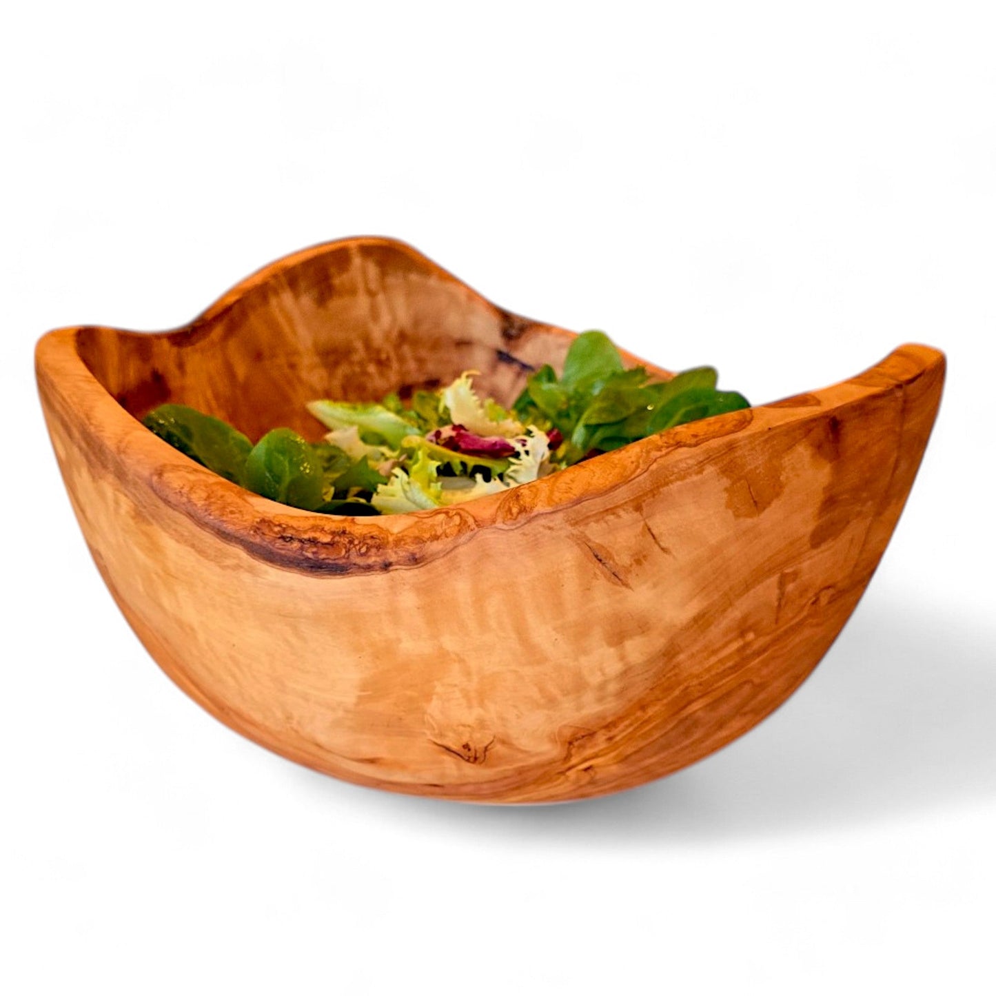 Natural Shaped Olive Wood Rustic Salad Bowl