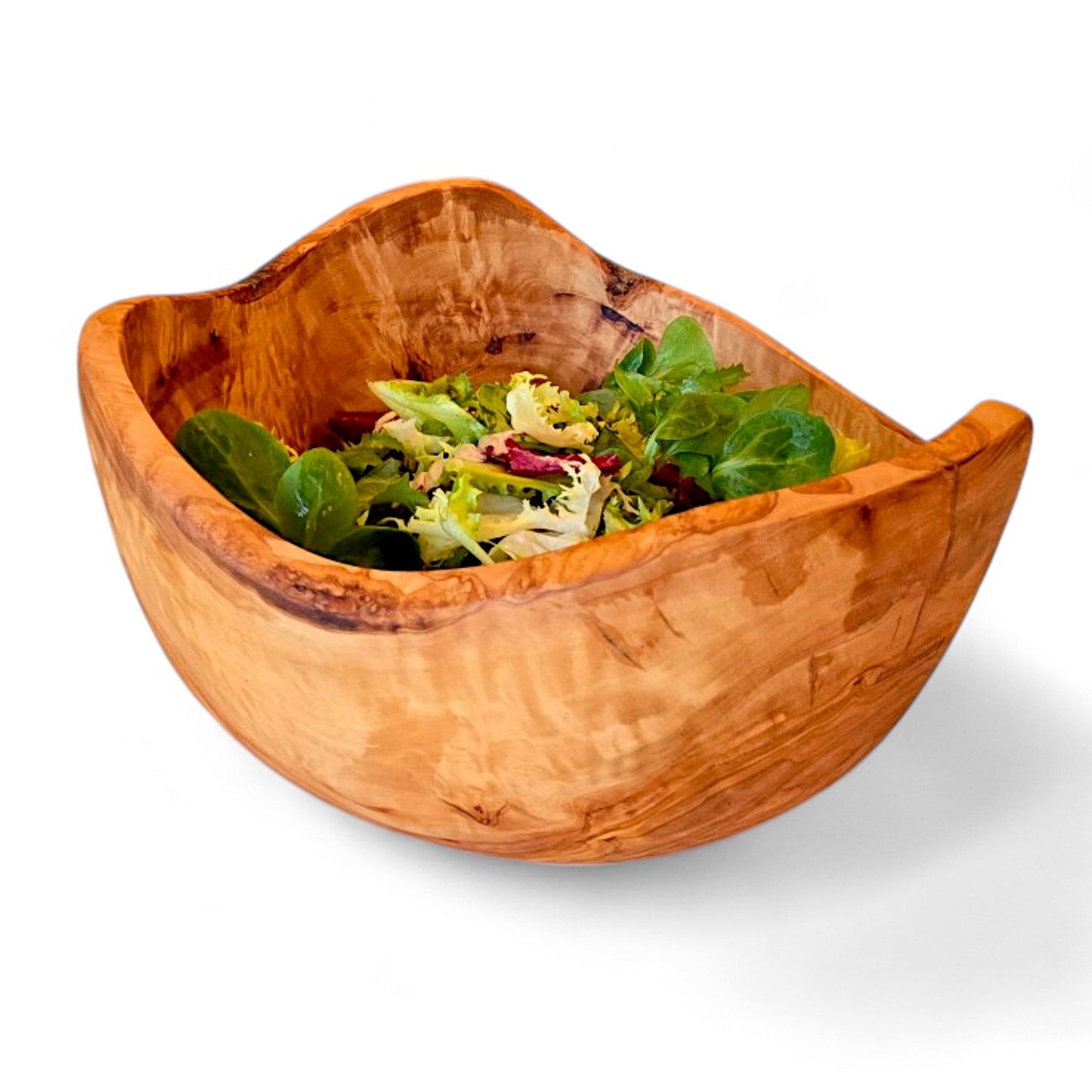 Natural Shaped Olive Wood Rustic Salad Bowl