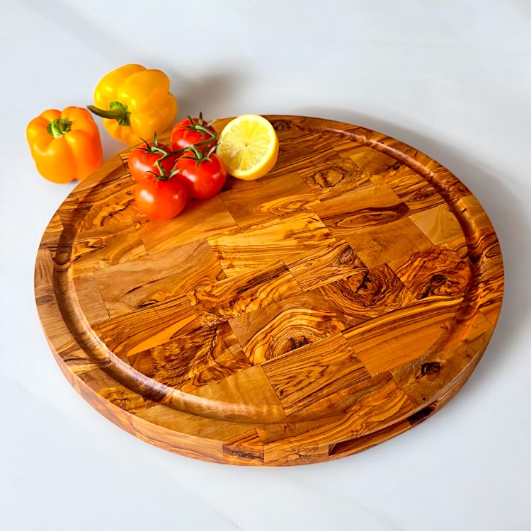 Olive Wood Round End Grain Cutting Board 30 | 40cm