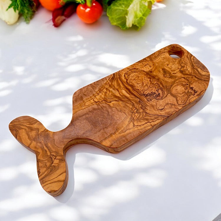 Fish Shaped Olive Wood Serving Board