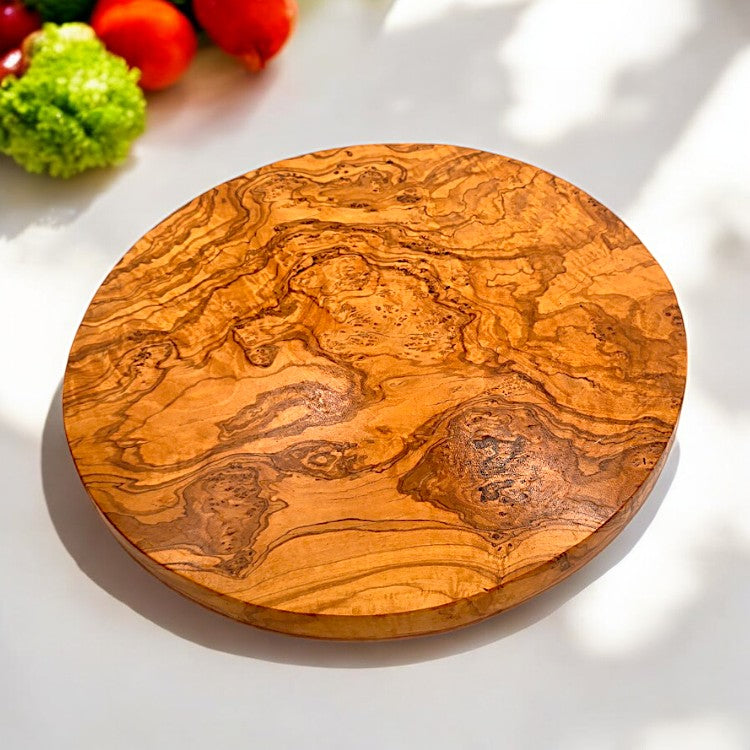 Round Circular End Grain Handcrafted Scratch Resistant Olive Wood Wooden Charcuterie Cutting/Chopping/Cheese Board | Various Sizes |