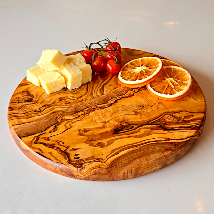 Round Circular End Grain Handcrafted Scratch Resistant Olive Wood Wooden Charcuterie Cutting/Chopping/Cheese Board | Various Sizes |