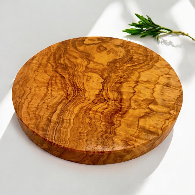 Round Circular End Grain Handcrafted Scratch Resistant Olive Wood Wooden Charcuterie Cutting/Chopping/Cheese Board | Various Sizes |