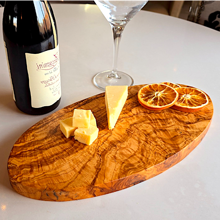 Olive Wood Round Wooden Chopping/Cutting/Charcuterie/Cheese Board Serving Platter | Various Sizes