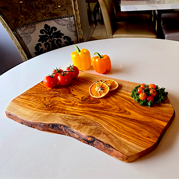 Olive Wood Solid Hand Crafted Irregular Shaped Cheese Chopping/Cutting Board