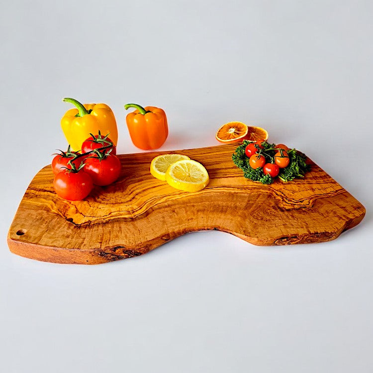 Olive Wood Solid Hand Crafted Irregular Shaped Cheese Chopping/Cutting Board