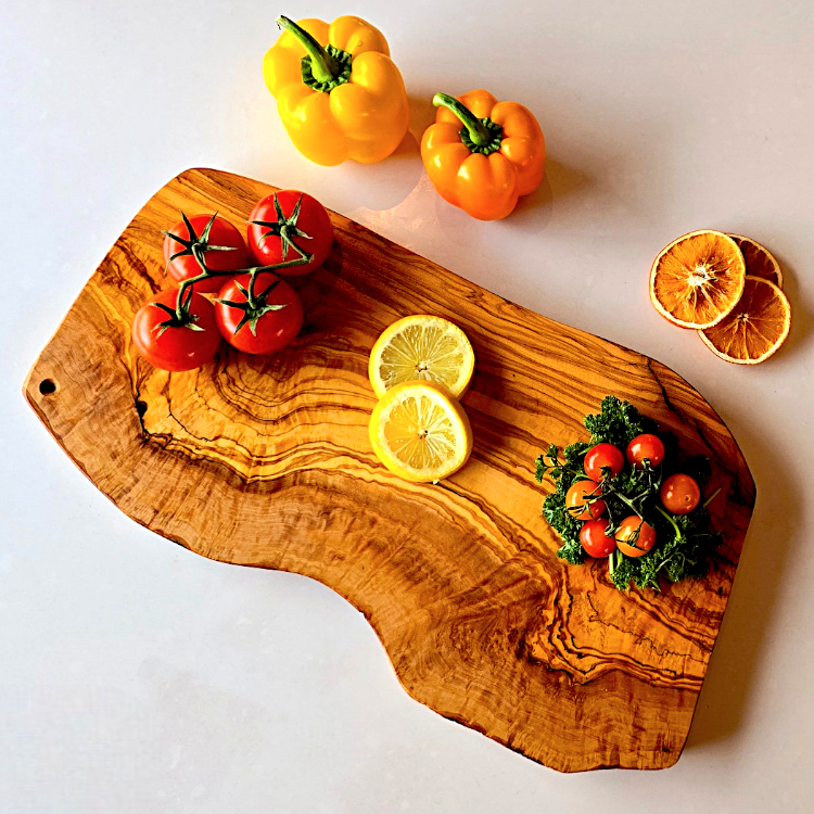 Olive Wood Solid Hand Crafted Irregular Shaped Cheese Chopping/Cutting Board