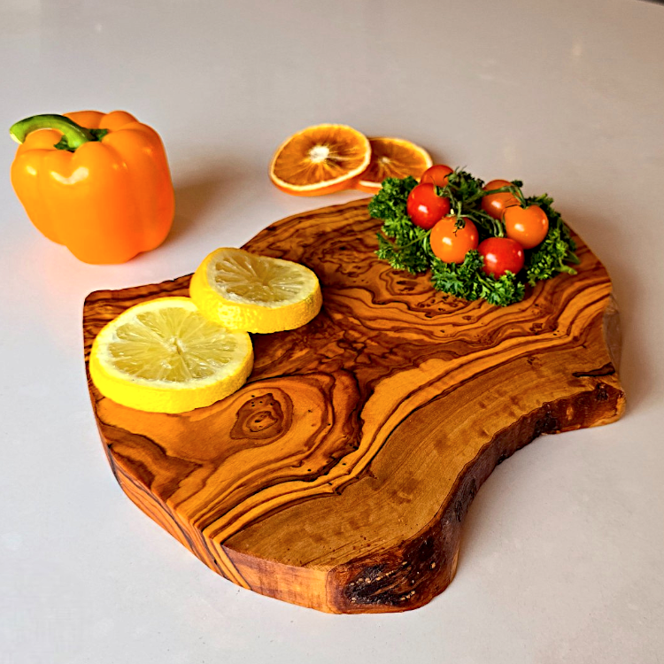 Olive Wood Solid Hand Crafted Irregular Shaped Cheese Chopping/Cutting Board