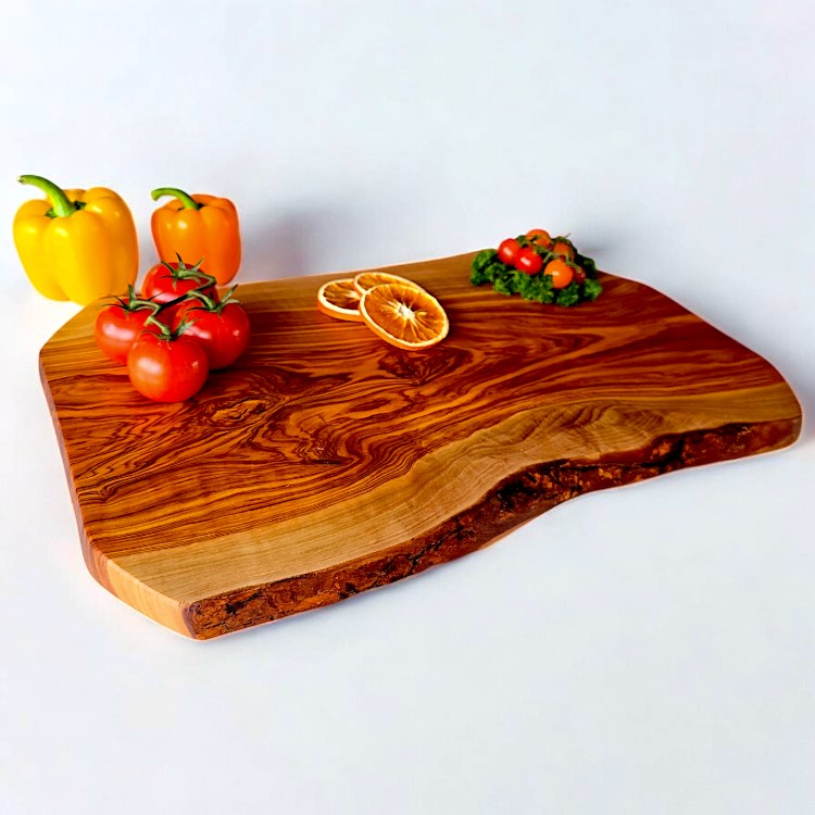 Olive Wood Solid Hand Crafted Irregular Shaped Cheese Chopping/Cutting Board