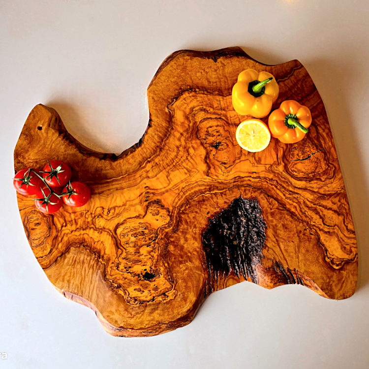 Olive Wood Large Solid Irregular Shaped Rustic Handcrafted Wooden Charcuterie Cheese Presentation Board | Various Sizes