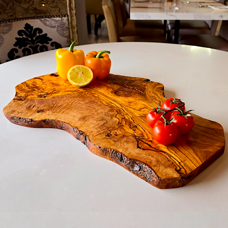 Olive Wood Large Solid Irregular Shaped Rustic Handcrafted Wooden Charcuterie Cheese Presentation Board | Various Sizes