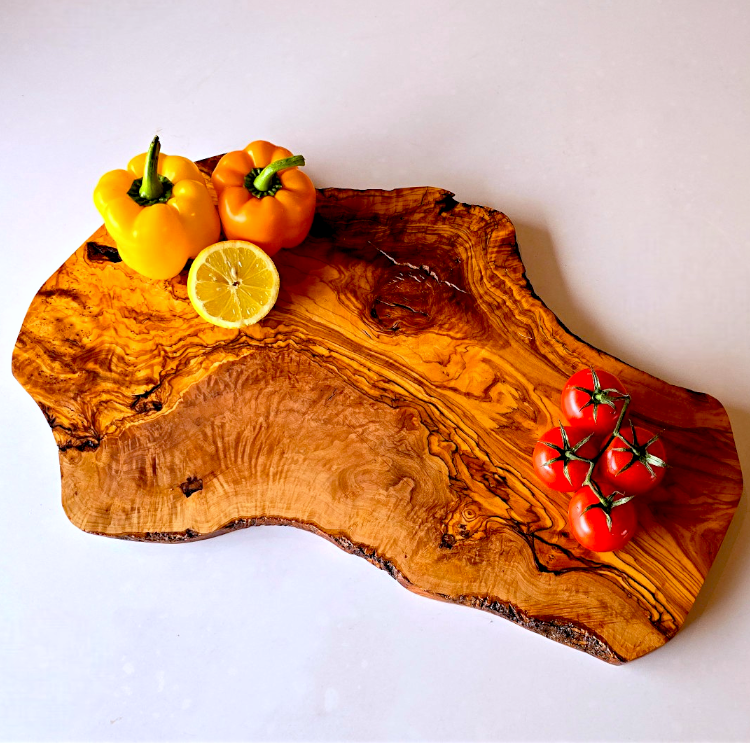 Olive Wood Large Solid Irregular Shaped Rustic Handcrafted Wooden Charcuterie Cheese Presentation Board | Various Sizes