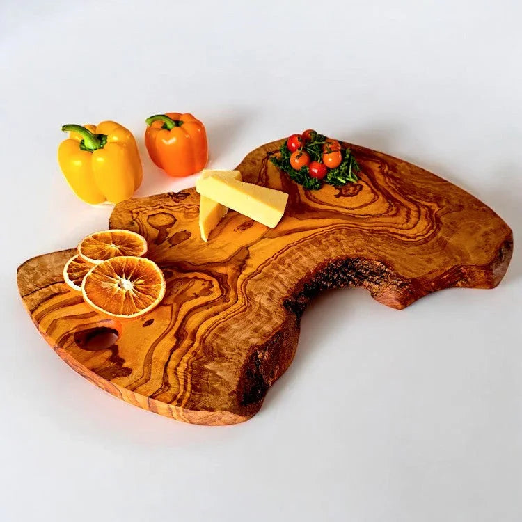 Olive wood handcrafted irregular shaped charcuterie – handcrafted, natural design