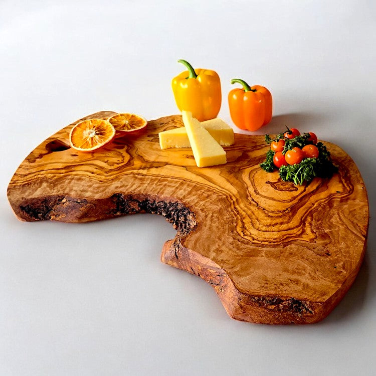 Olive Wood Handcrafted Irregular Shaped Charcuterie Wooden Cutting/Chopping Board with Hole