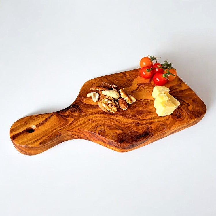 Olive Wood Wooden Charcuterie Serving Board W/ Handle | Various Sizes