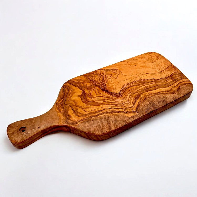 Olive Wood Wooden Charcuterie Serving Board W/ Handle | Various Sizes