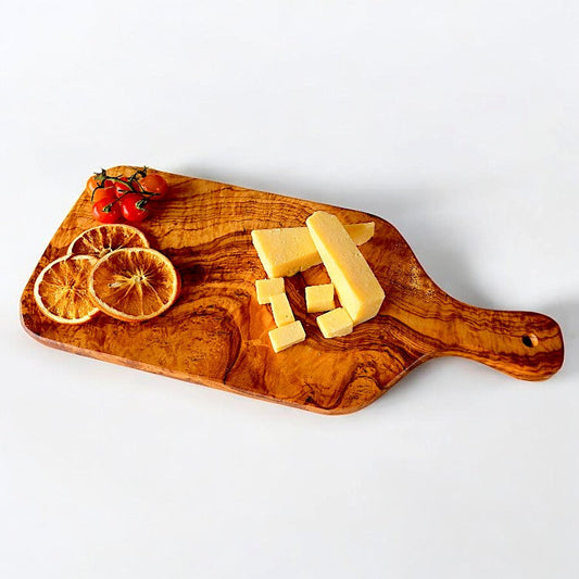 Olive Wood Solid Chopping/Cutting/Charcuterie Board W/ Handle