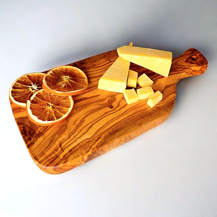 Olive Wood Solid Chopping/Cutting/Charcuterie Board W/ Handle