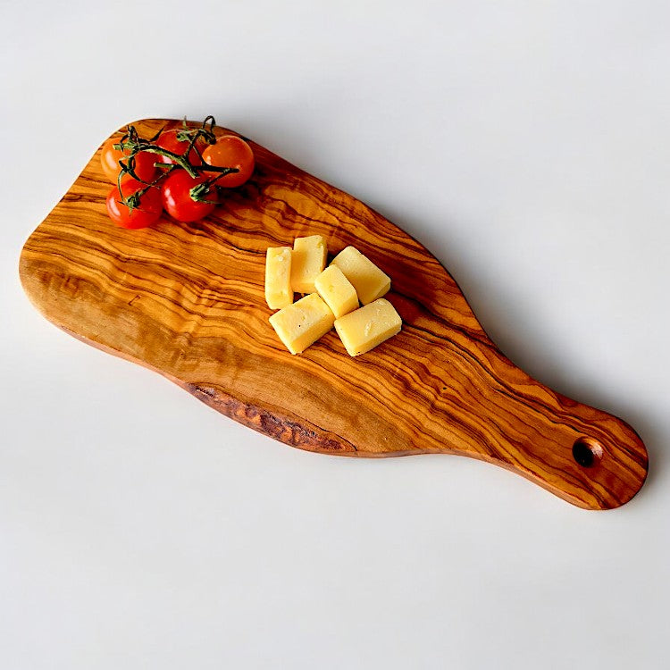 Olive Wood Cheese Board with Handle